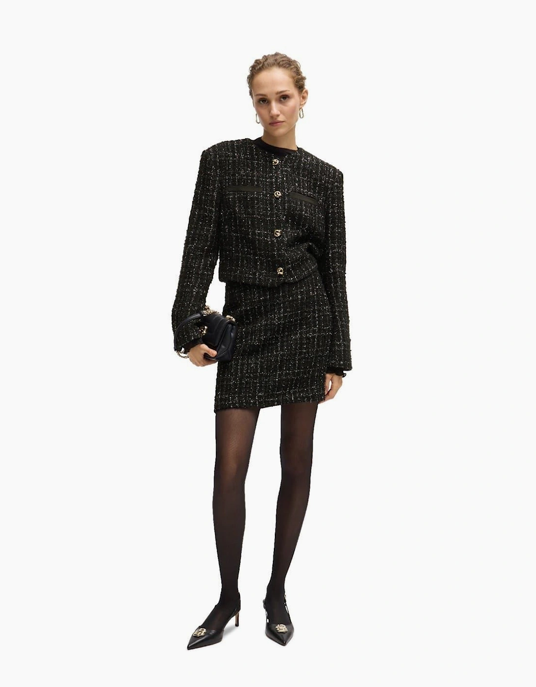 Womens Viliana Mini Plaid Pencil Skirt