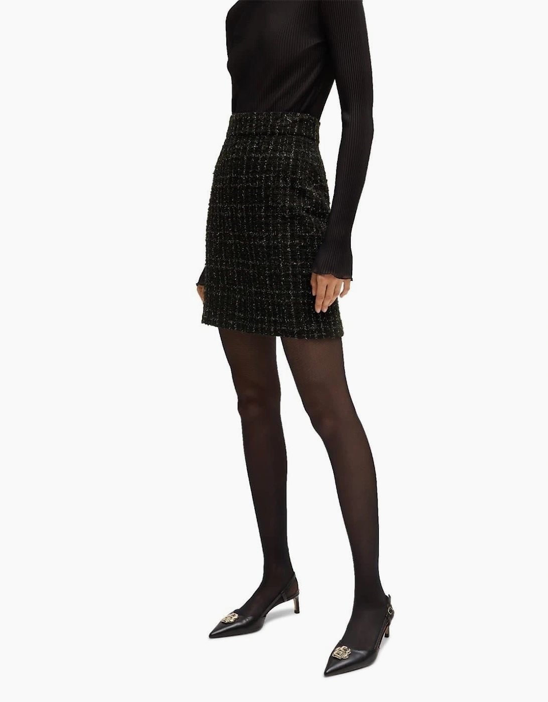 Womens Viliana Mini Plaid Pencil Skirt