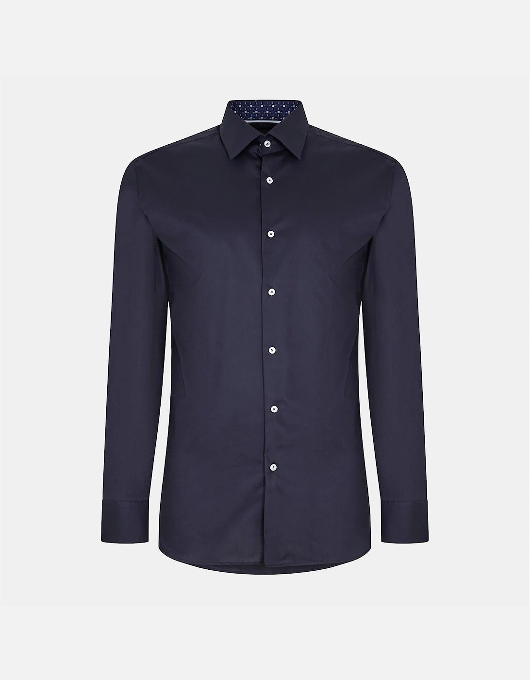 Button Placket Point Collar Long Sleeve Oxford Shirt, 3 of 2