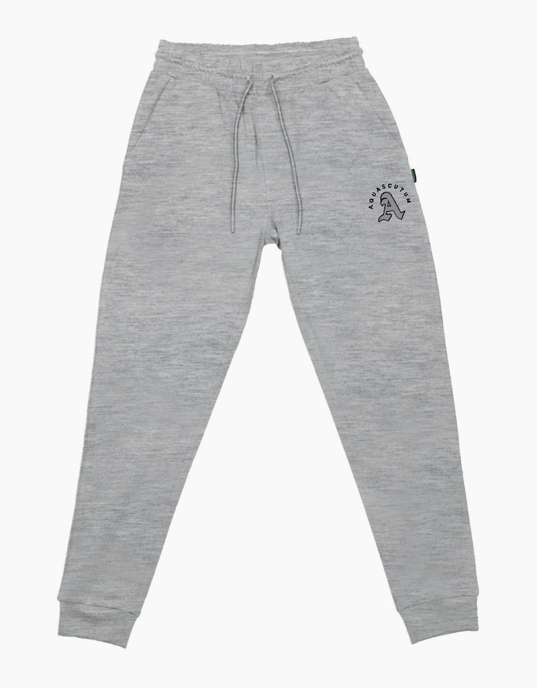 Aquascutum Men's Grey Solid Patterned Slim Tapered Joggers  32/34/35 Large
