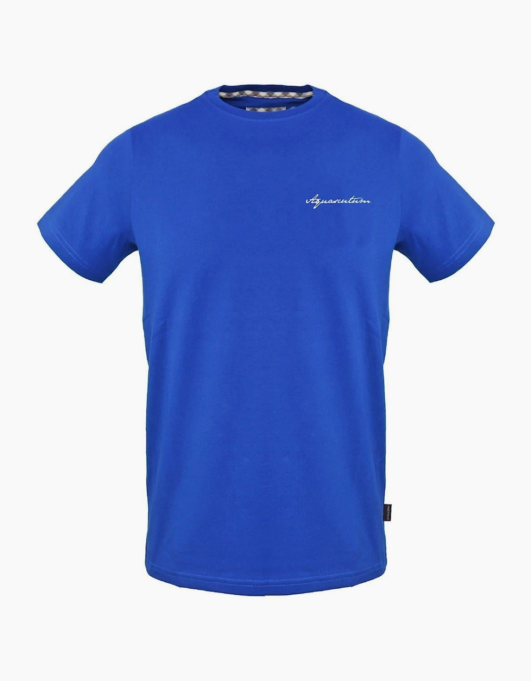 Embroidered Signature Print Crew Neck Short Sleeve T-Shirt