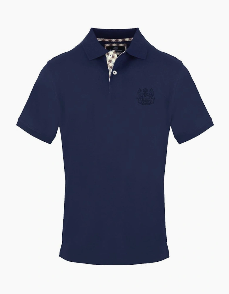 Embroidered Collared Neck Short Sleeve Polo Shirt