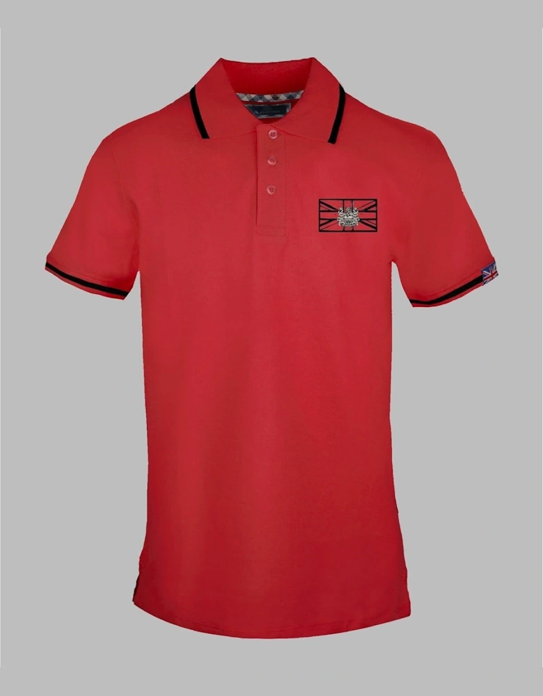 Madras Flag Collared Neck Short Sleeve Polo Shirt