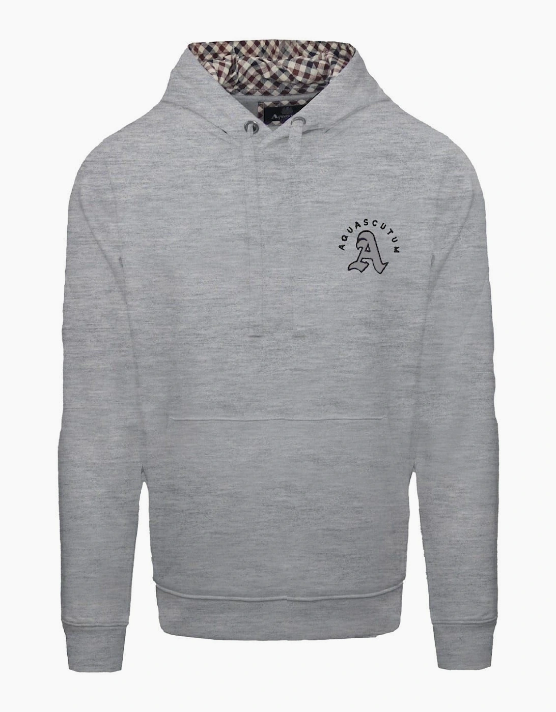 Aquascutum Men's Grey Hooded Neck Long Sleeve Sweatshirt With Kangaroo Pocket  42 Extra Large