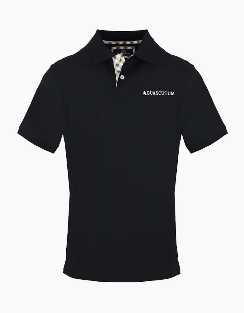 Embroidered Collared Neck Short Sleeve Polo Shirt