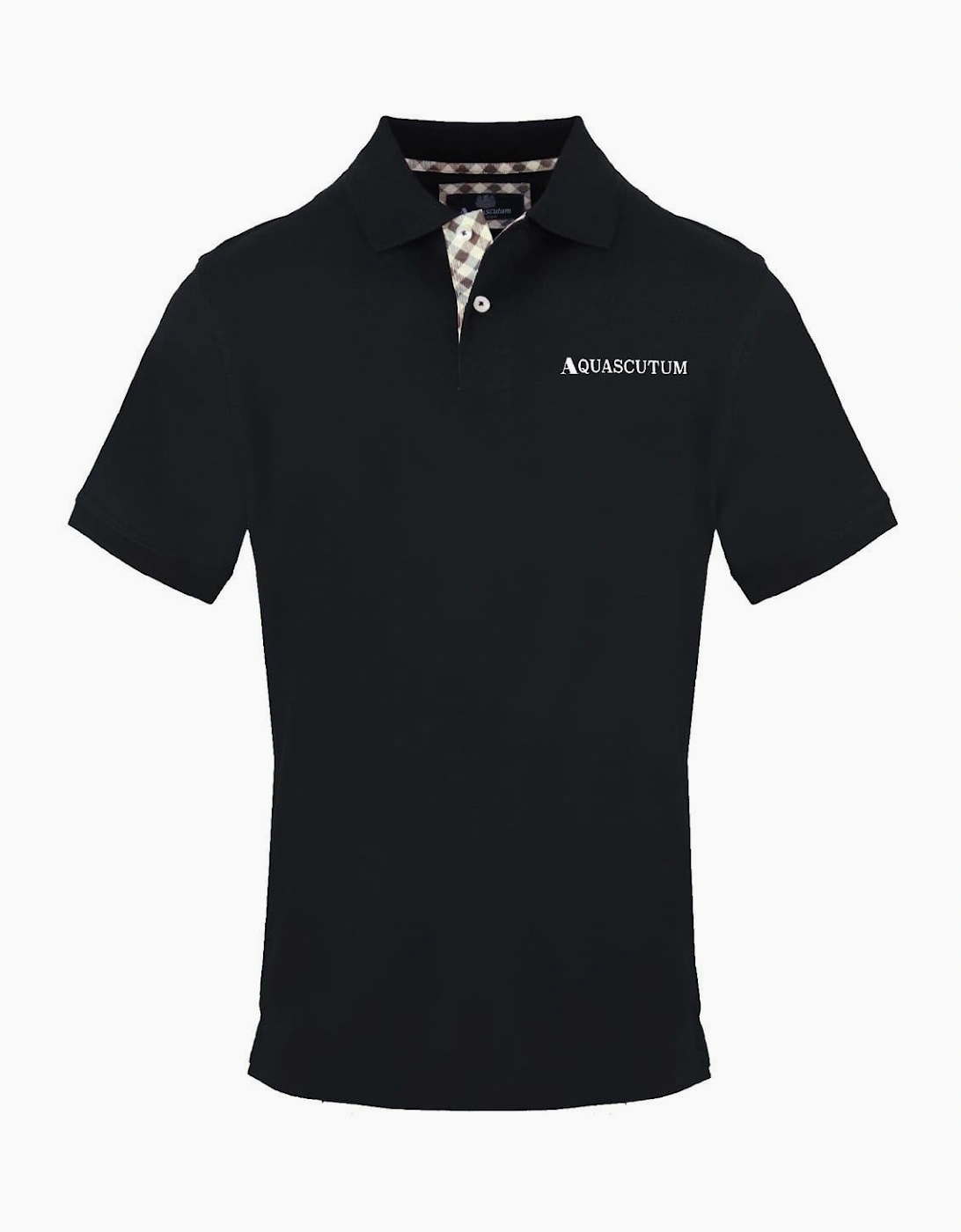 Embroidered Collared Neck Short Sleeve Polo Shirt