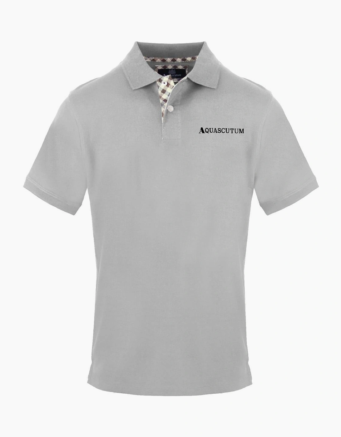 Embroidered Collared Neck Short Sleeve Polo Shirt