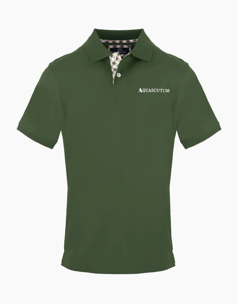 Embroidered Collared Neck Short Sleeve Polo Shirt