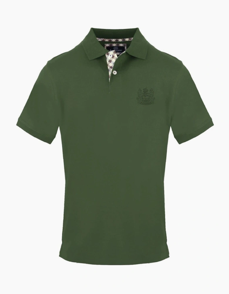 Embroidered Collared Neck Short Sleeve Polo Shirt