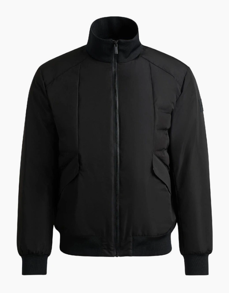 Chymero Solid Patterned Ribbed Cuff Bomber Jacket