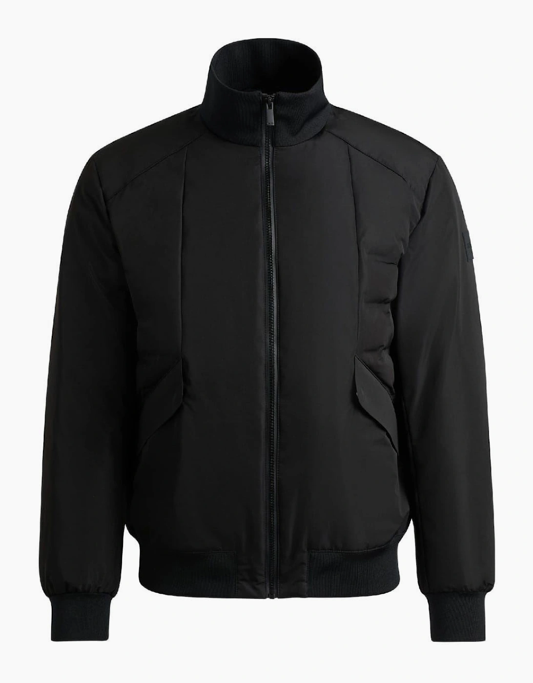Chymero Solid Patterned Ribbed Cuff Bomber Jacket