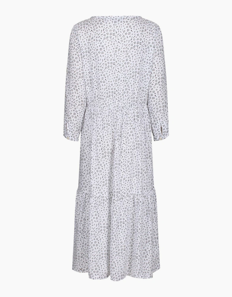 Briella Scoop Neck Three Quarter Sleeve Midi Tiered Dress