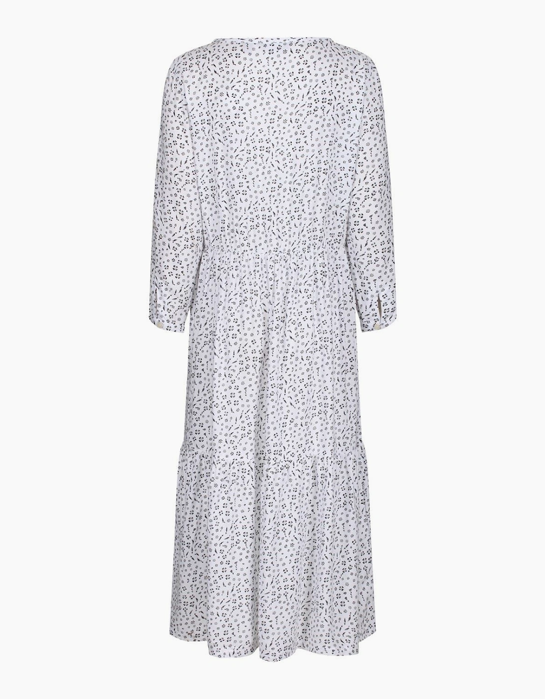 Briella Scoop Neck Three Quarter Sleeve Midi Tiered Dress