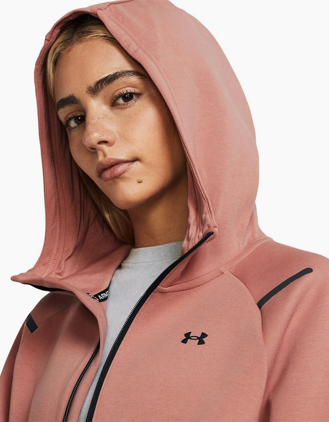 Unst Heathered Patterned Hooded Full Zipper Sweat Jacket