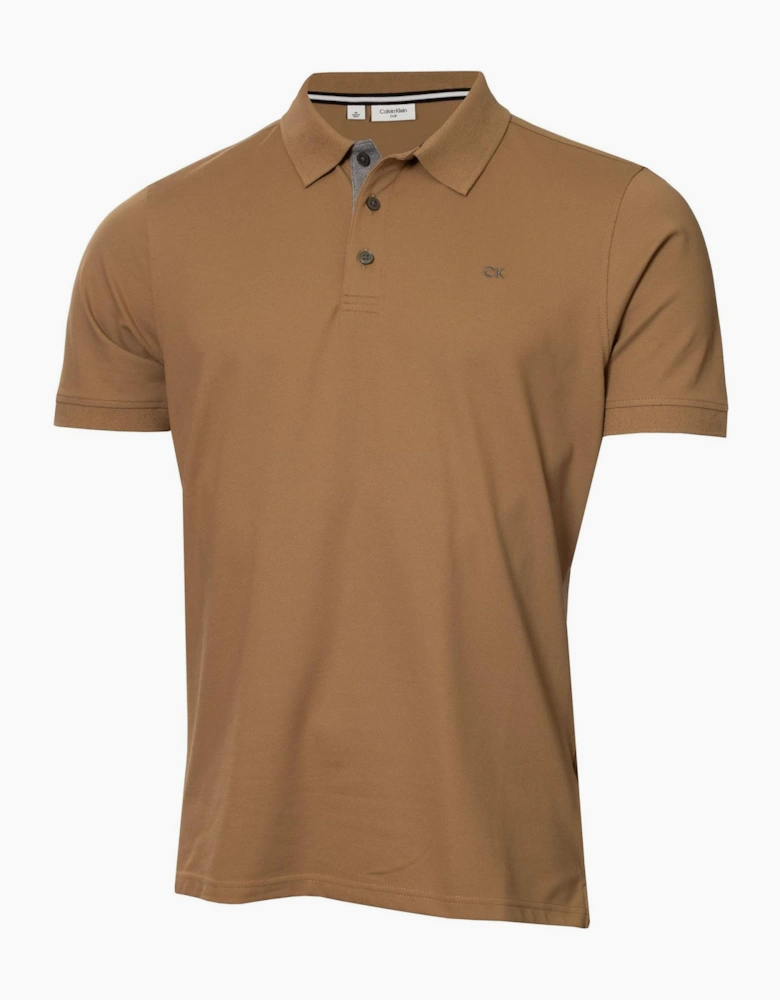 Embroidered Lacoste Lettering Collared Polo Shirt