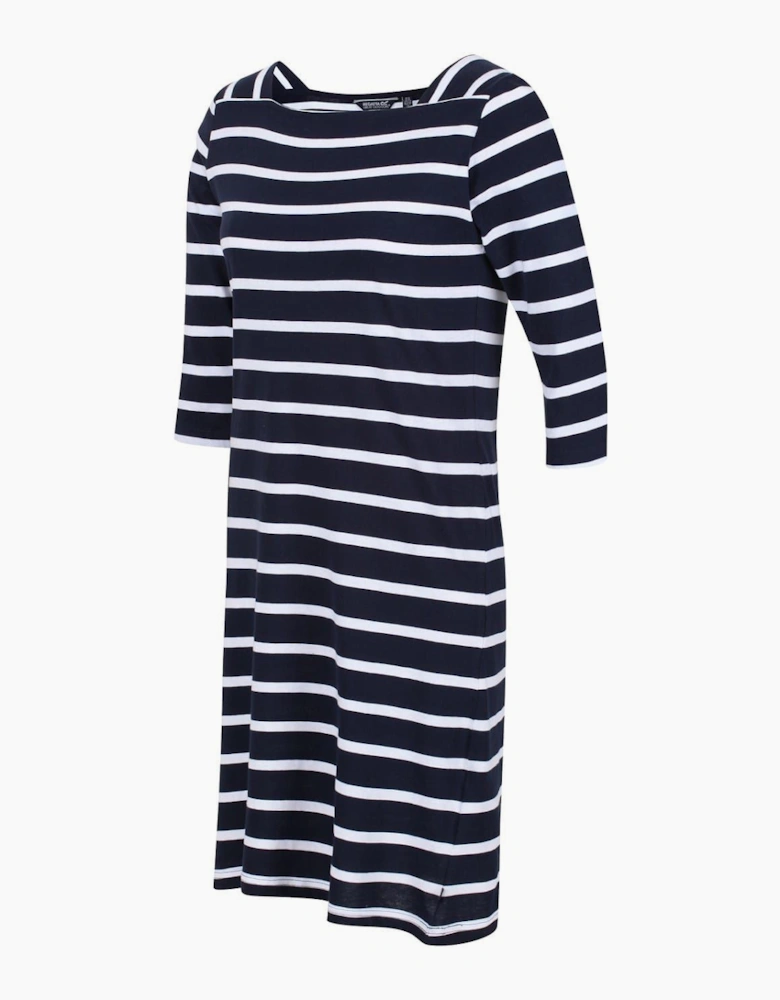 Paislee Boat Neck Three Quarter Sleeve Knee Length Dress