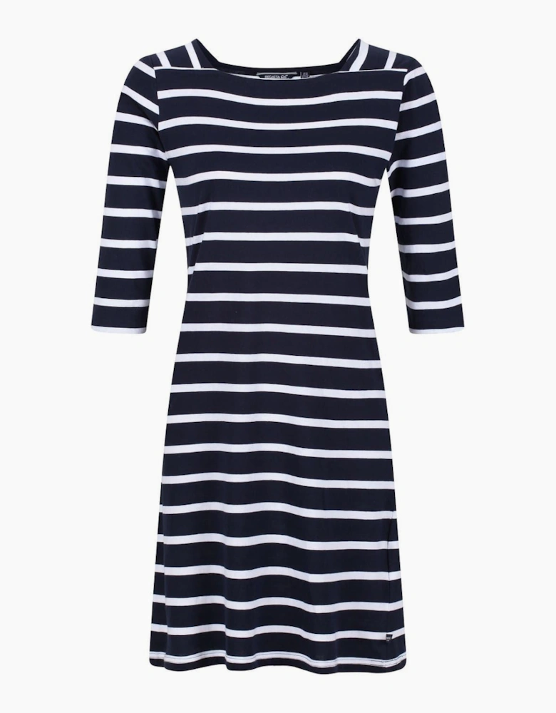 Paislee Boat Neck Three Quarter Sleeve Knee Length Dress