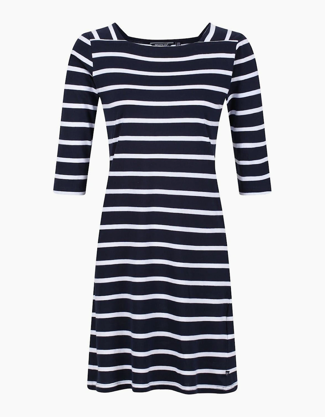 Paislee Boat Neck Three Quarter Sleeve Knee Length Dress