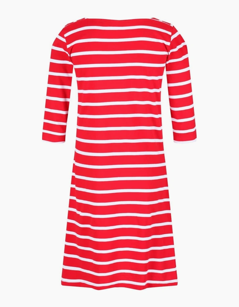 Paislee Boat Neck Three Quarter Sleeve Knee Length Dress