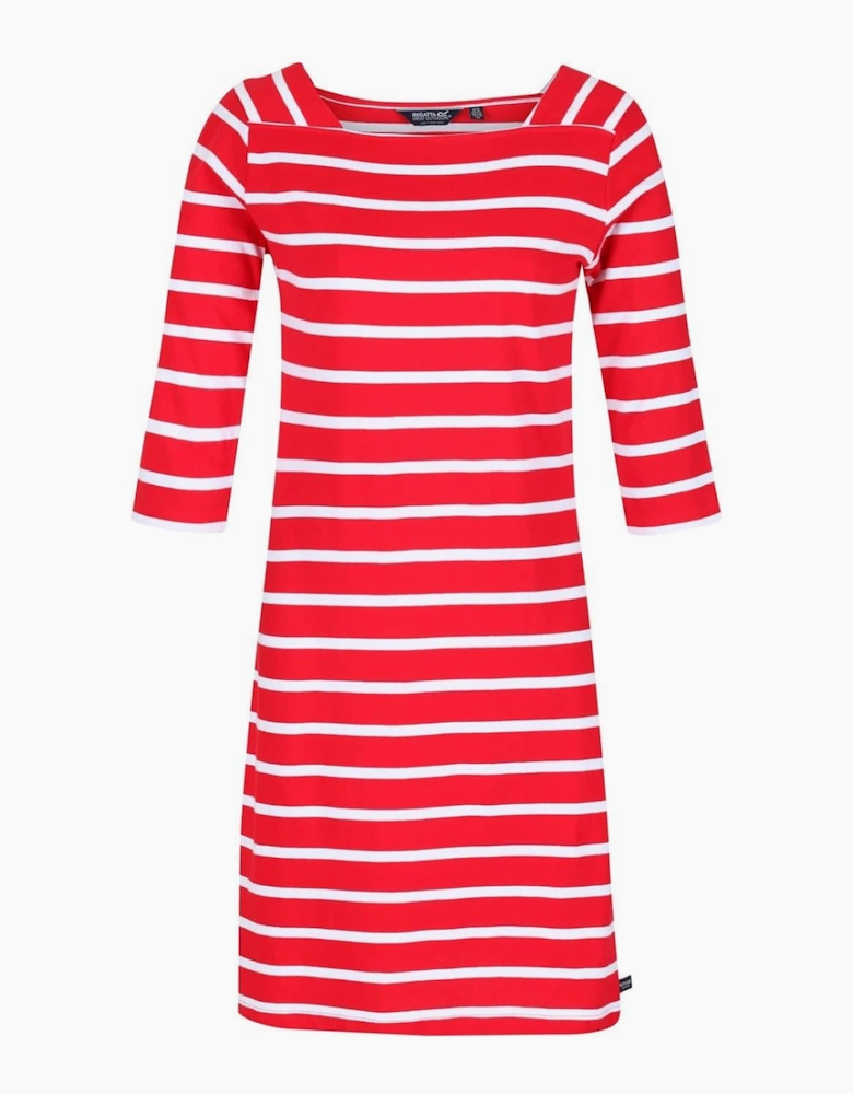 Paislee Boat Neck Three Quarter Sleeve Knee Length Dress