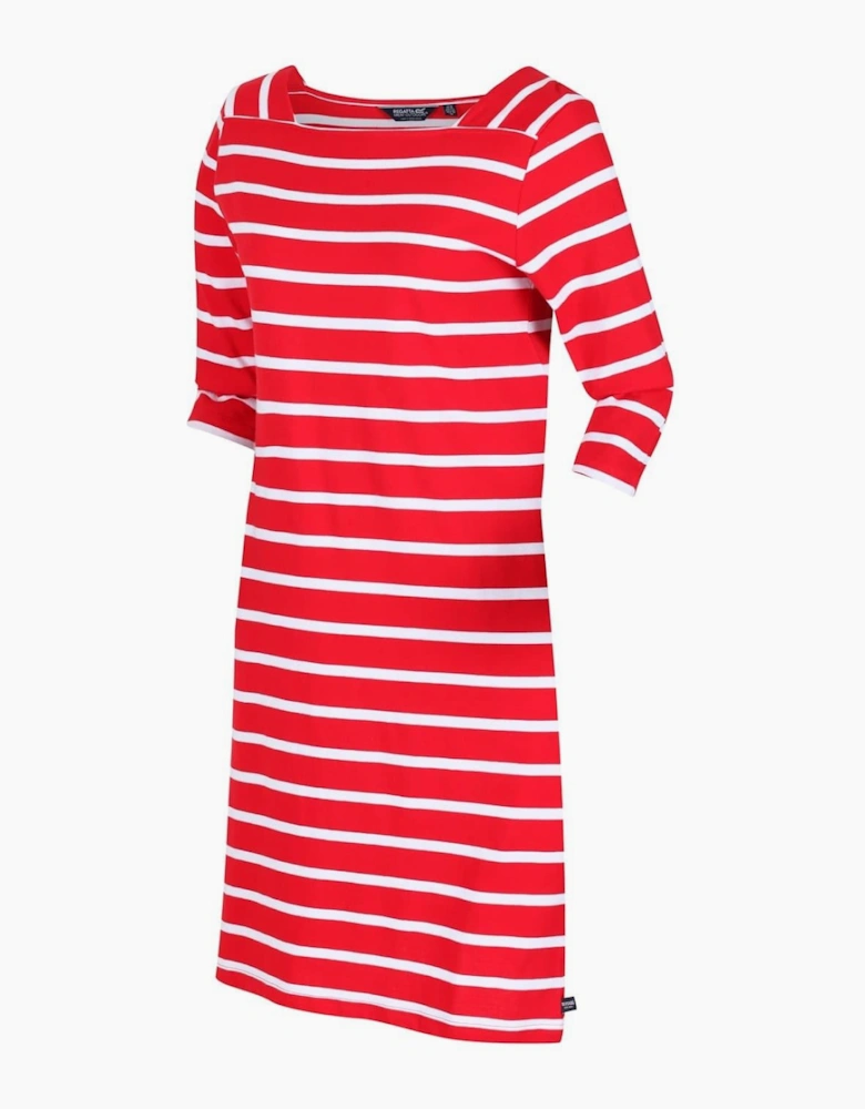 Paislee Boat Neck Three Quarter Sleeve Knee Length Dress