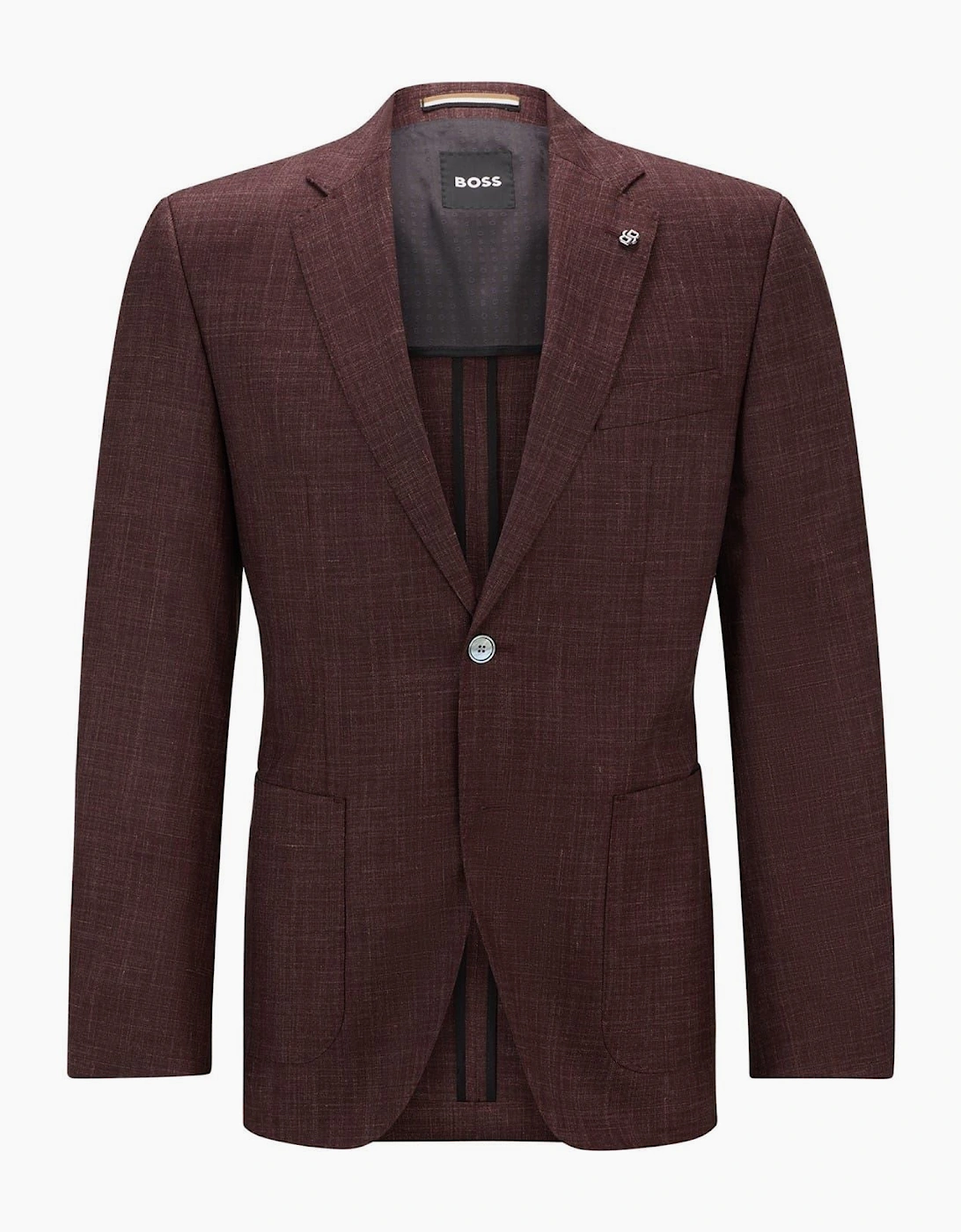 Hugo Boss Men's Open Red H Janson Notch Collared Solid Patterned Blazer - Size: 46 56