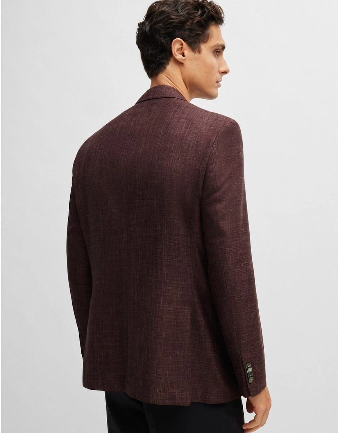 H Janson Notch Collared Solid Patterned Blazer