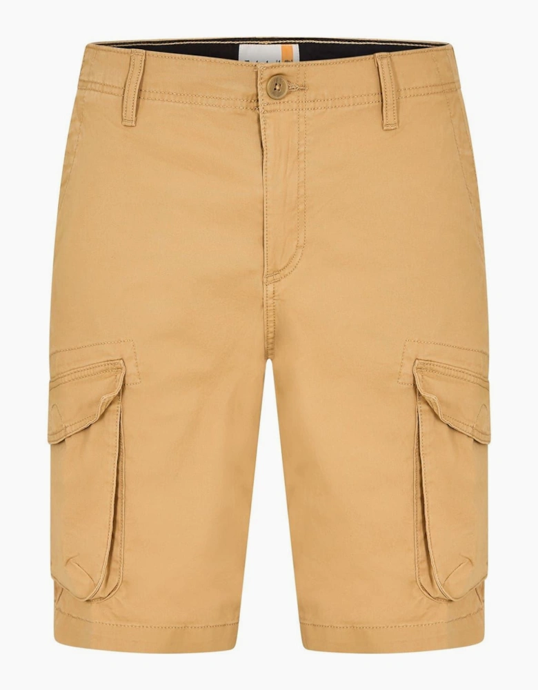 Solid Patterned Twill Cargo Bermuda Shorts - Twill Crg Shorts