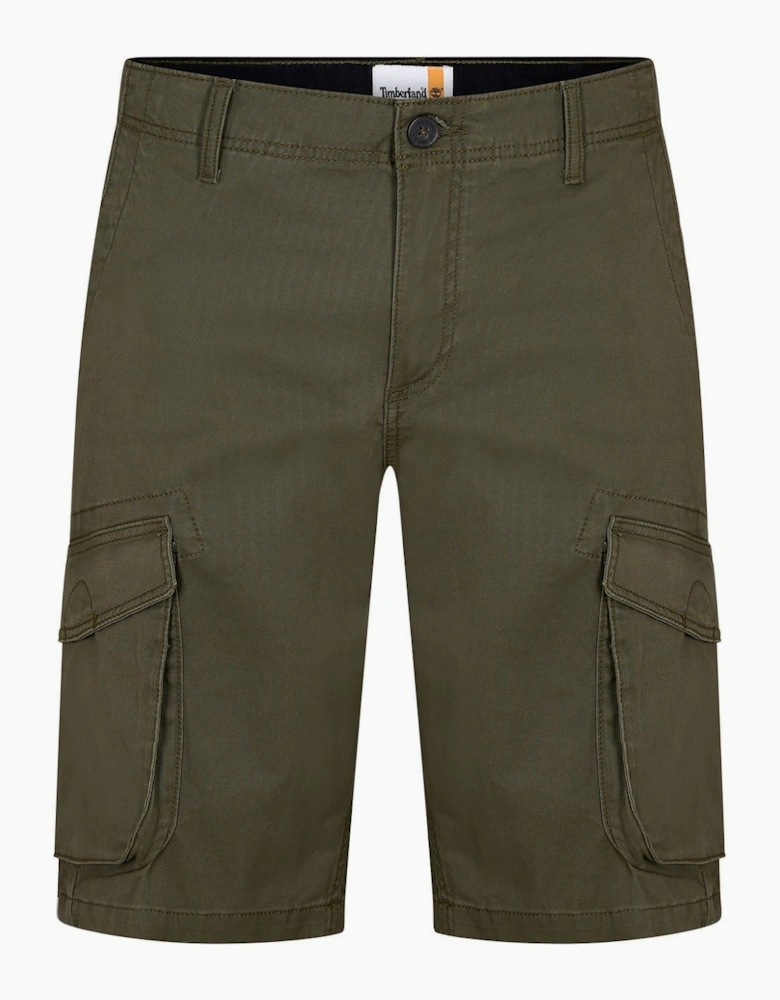 Solid Patterned Twill Cargo Bermuda Shorts - Twill Crg Shorts