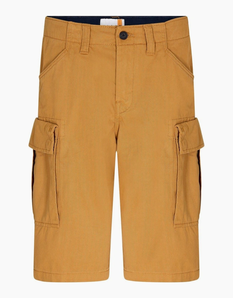Solid Patterned Regular Fit Cargo Shorts