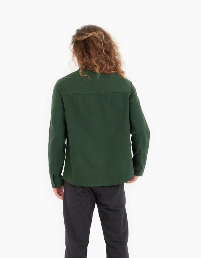 Collared Neck Long Sleeve Shirt with Chest Pocket