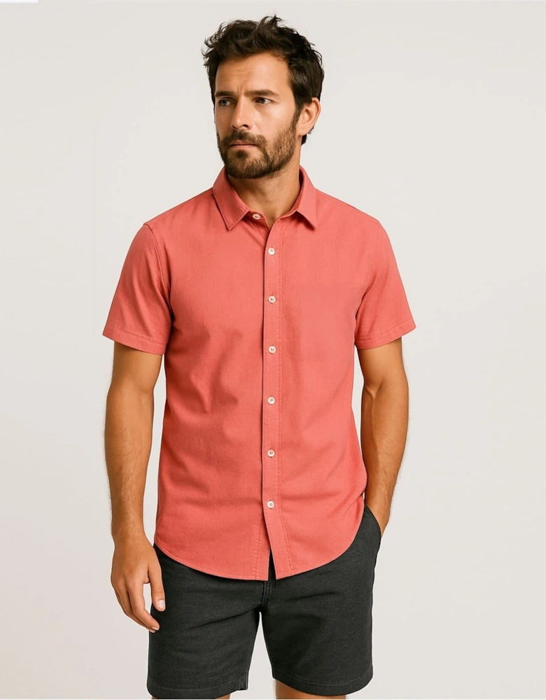 Collared Neck Shirt Collar Short Sleeve Shirt
