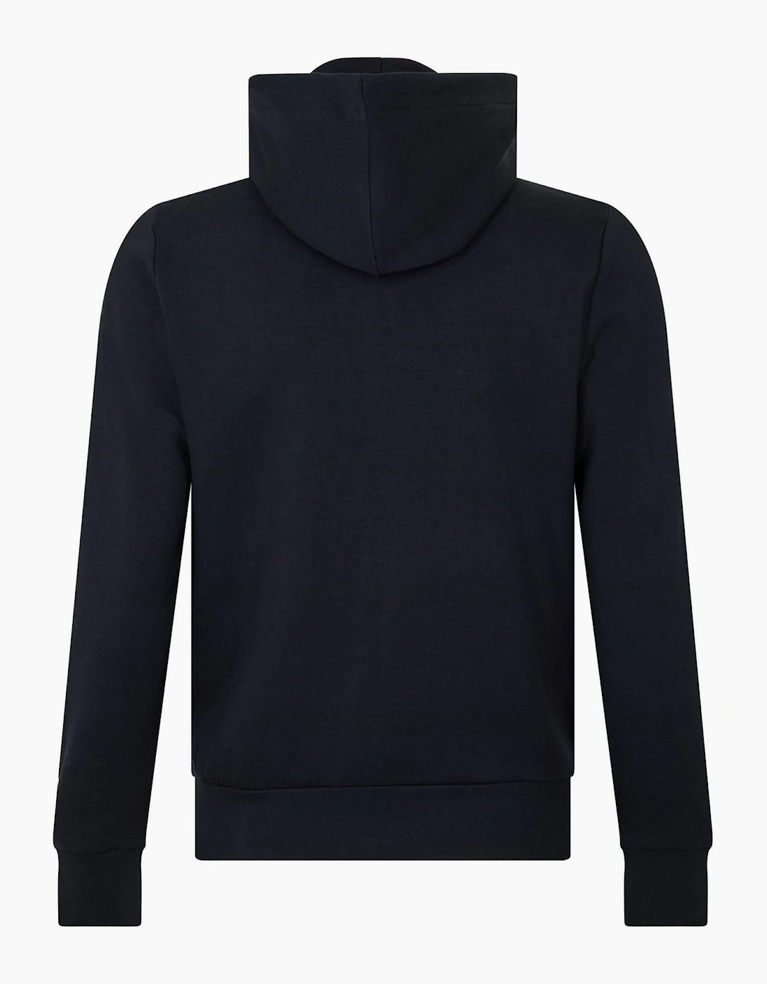 Saggy Solid Patterned Hooded Drawstring Ribbed Cuff Sweat Jacket