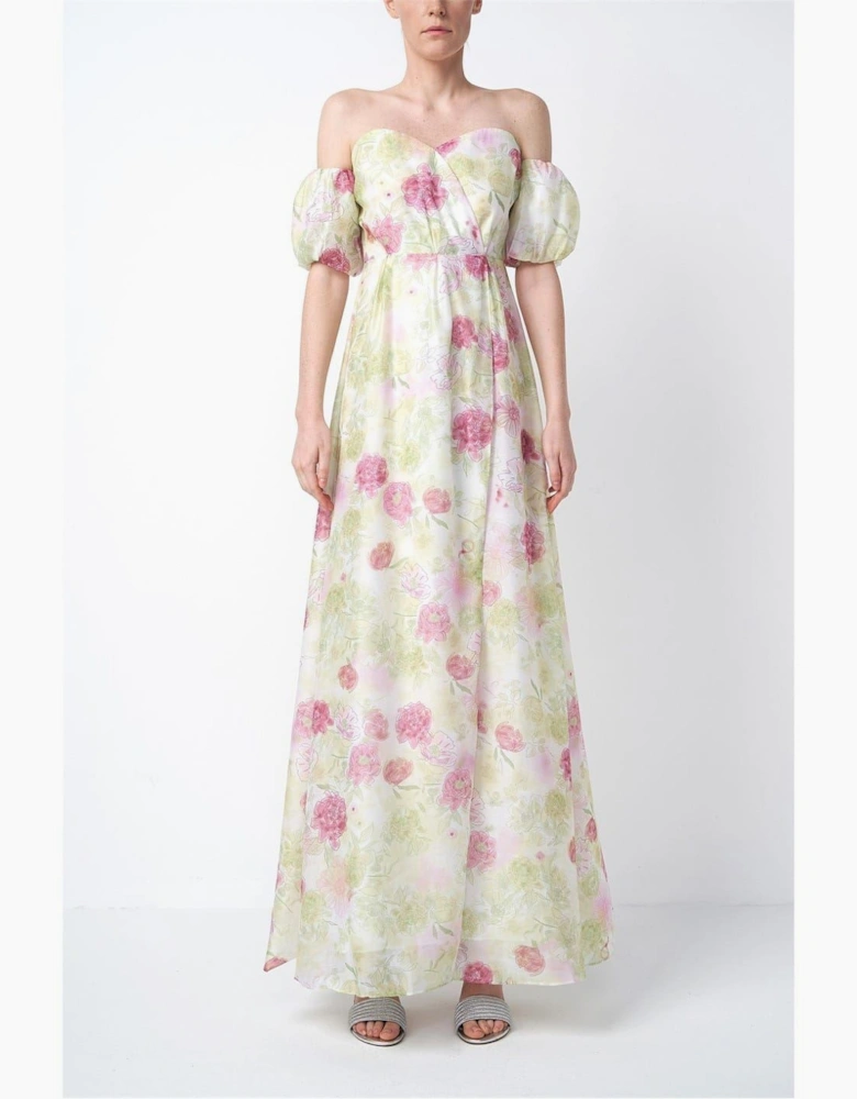 Wrap Off-The-Shoulder Short Sleeve Maxi Dress