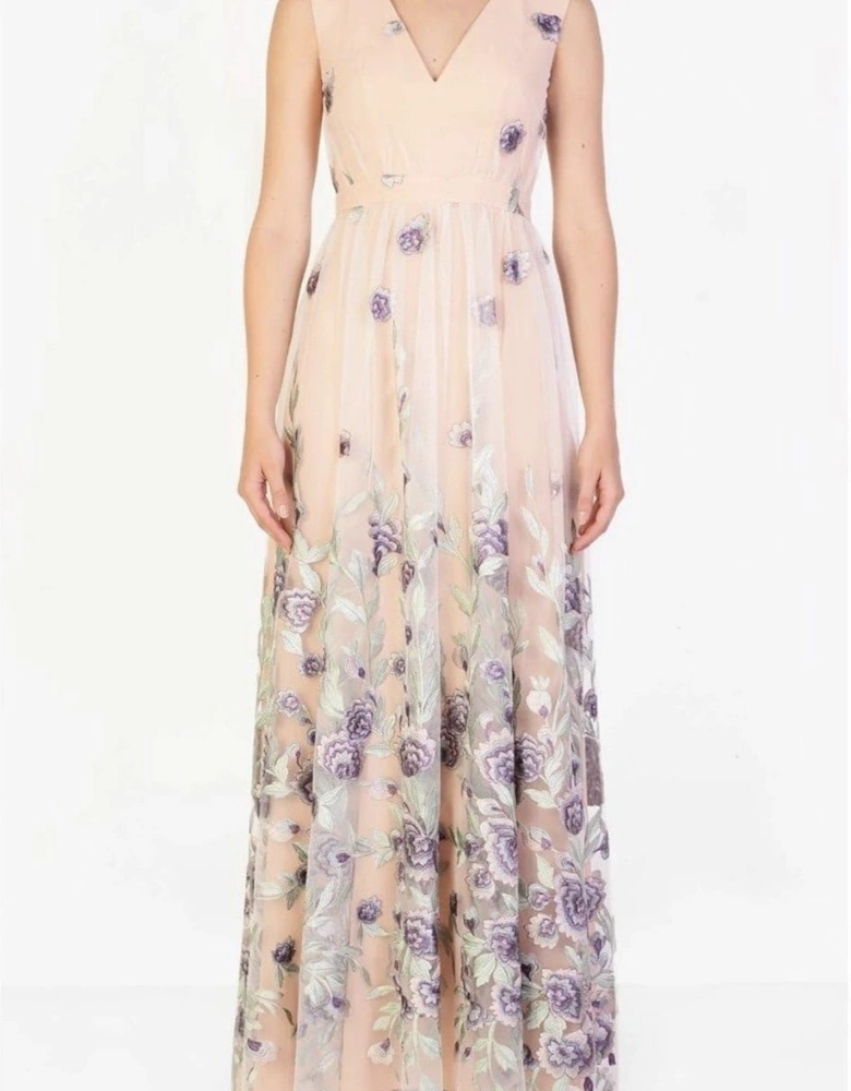 V-Neck Sleeveless Maxi Gown