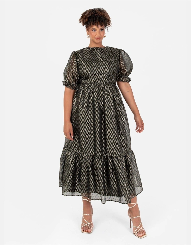 Crew Neck Short Sleeve Tiered Dress