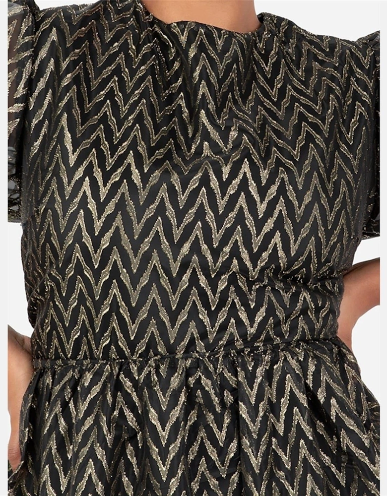 Crew Neck Short Sleeve Tiered Dress