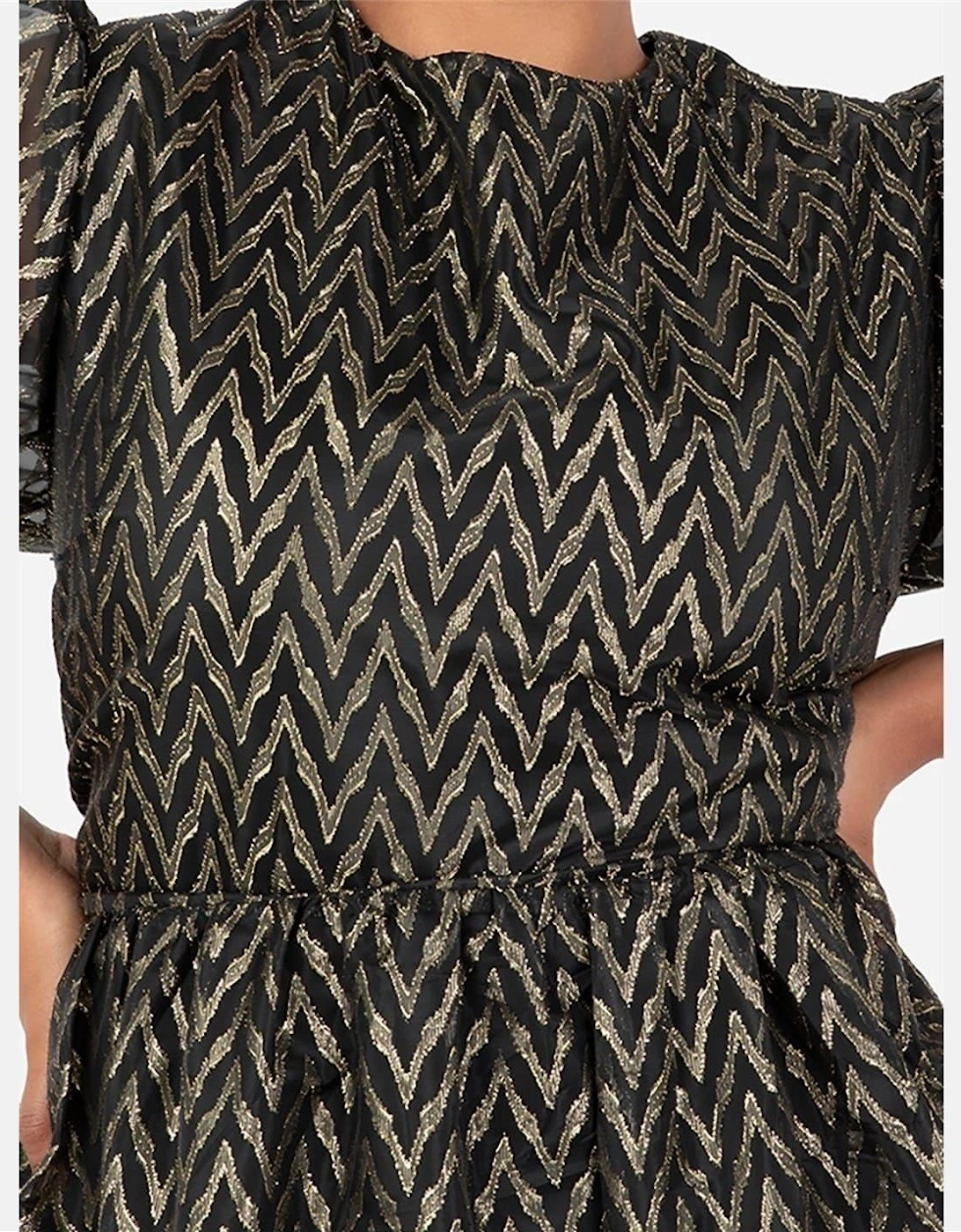 Crew Neck Short Sleeve Tiered Dress