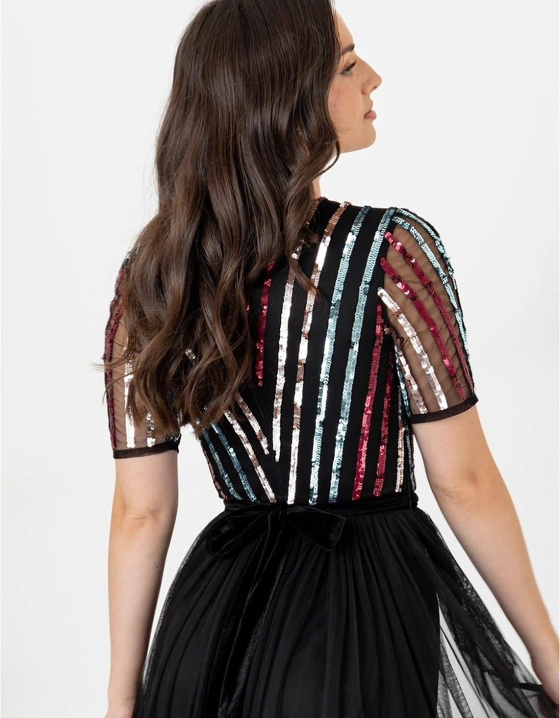 V-Neck Short Sleeve Maxi Gown