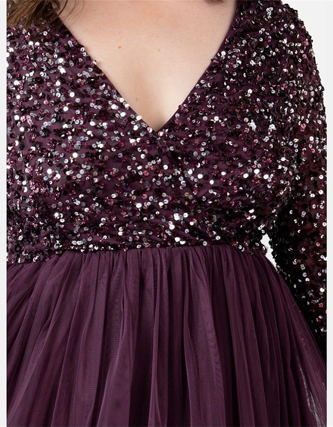 V-Neck Long Sleeve Maxi Gown