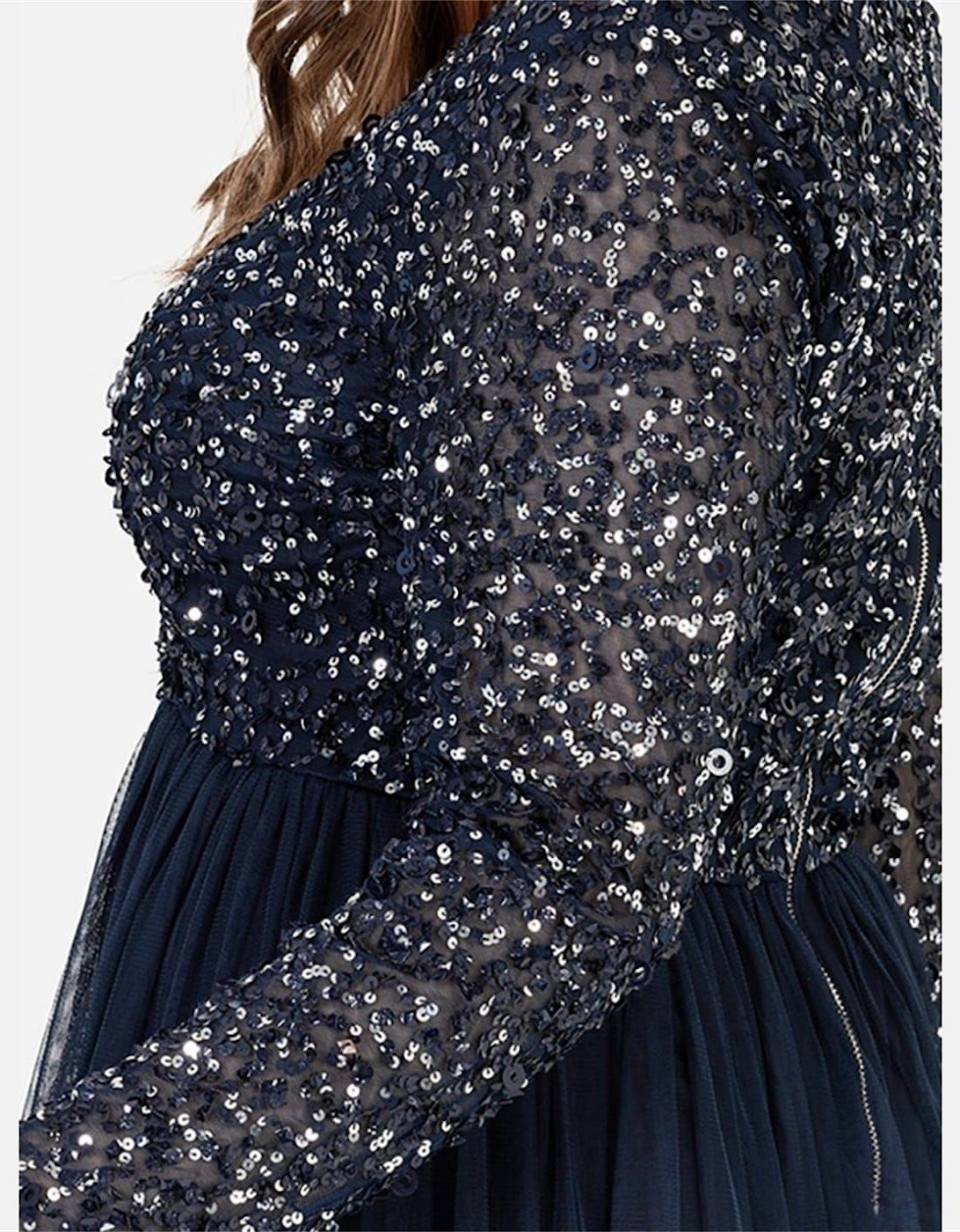 V-Neck Long Sleeve Maxi Gown