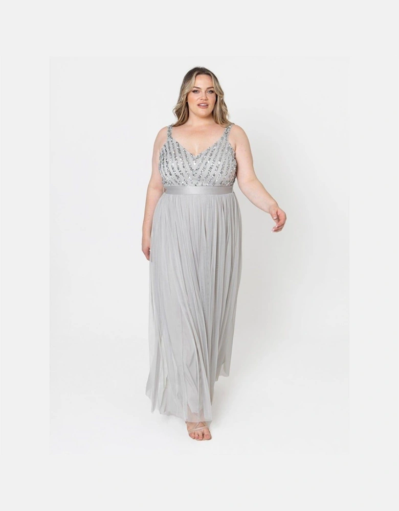 V-Neck Sleeveless Maxi Gown