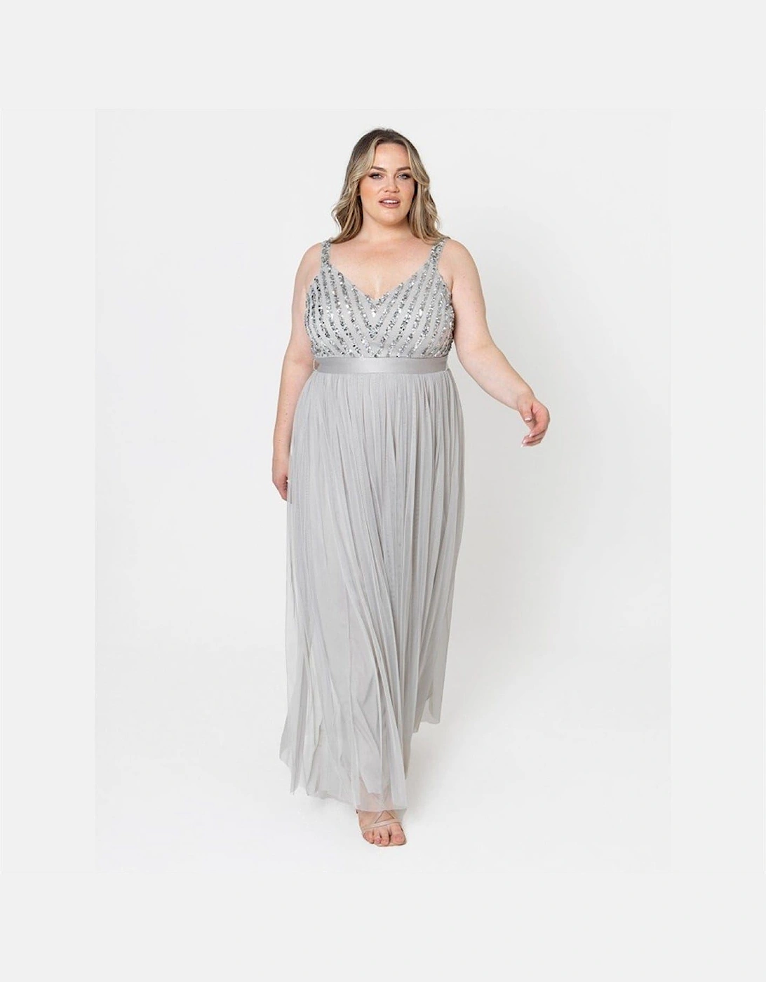 V-Neck Sleeveless Maxi Gown