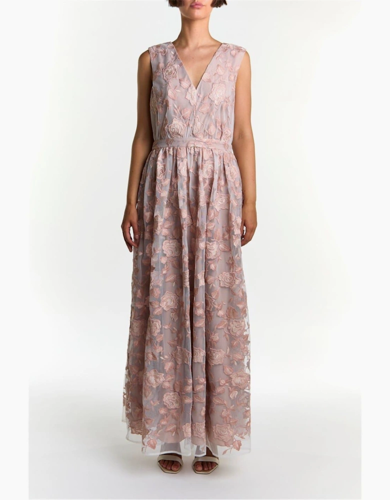 V-Neck Sleeveless Maxi Gown