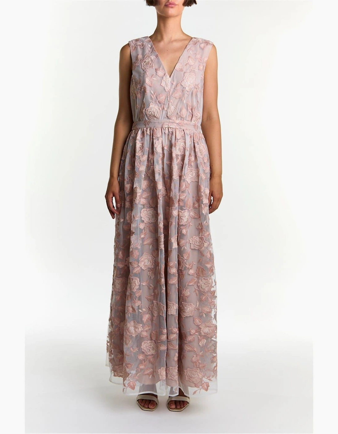 V-Neck Sleeveless Maxi Gown