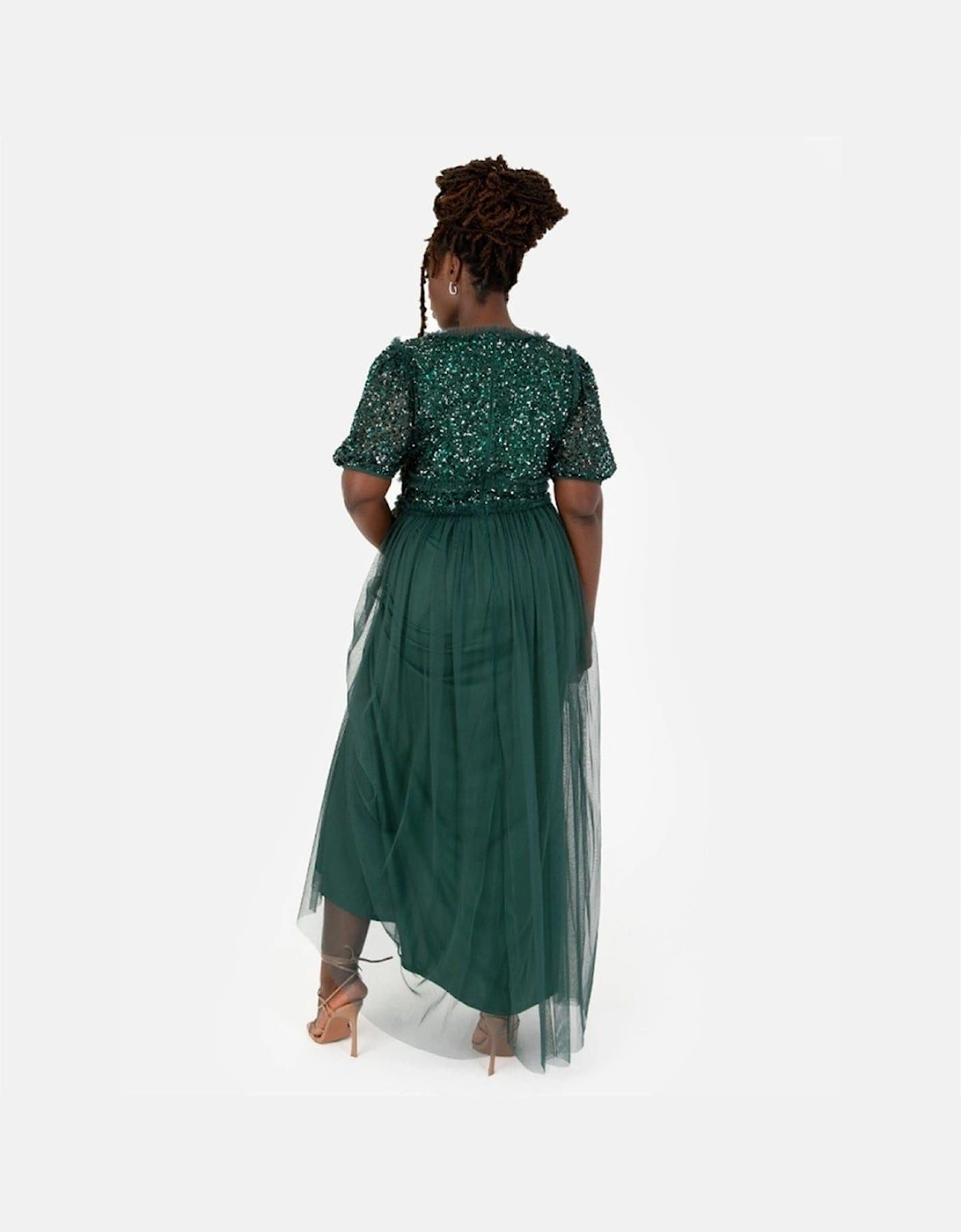 V-Neck Short Sleeve Maxi Gown