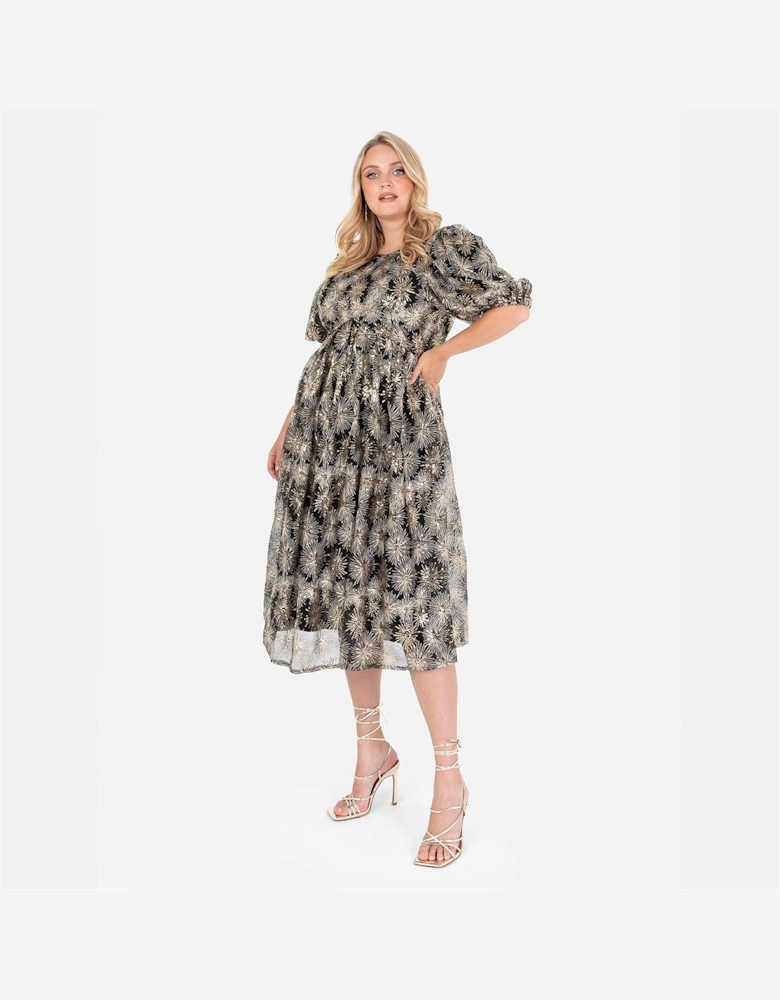 Crew Neck Short Sleeve Babydoll Dress