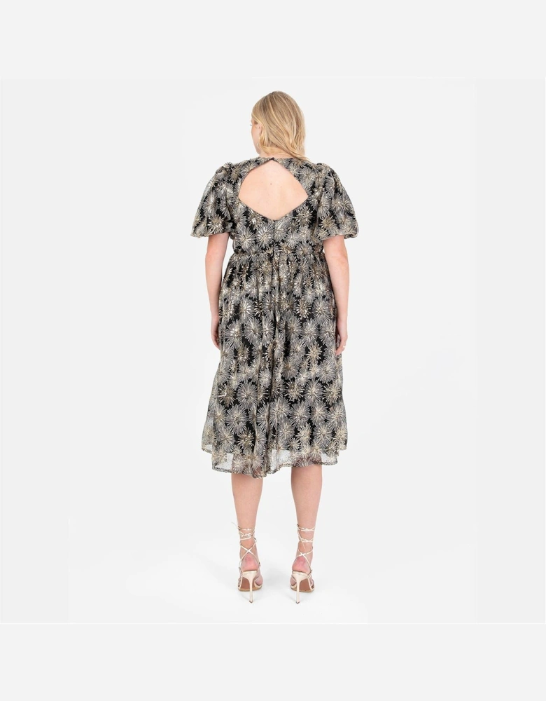 Crew Neck Short Sleeve Babydoll Dress