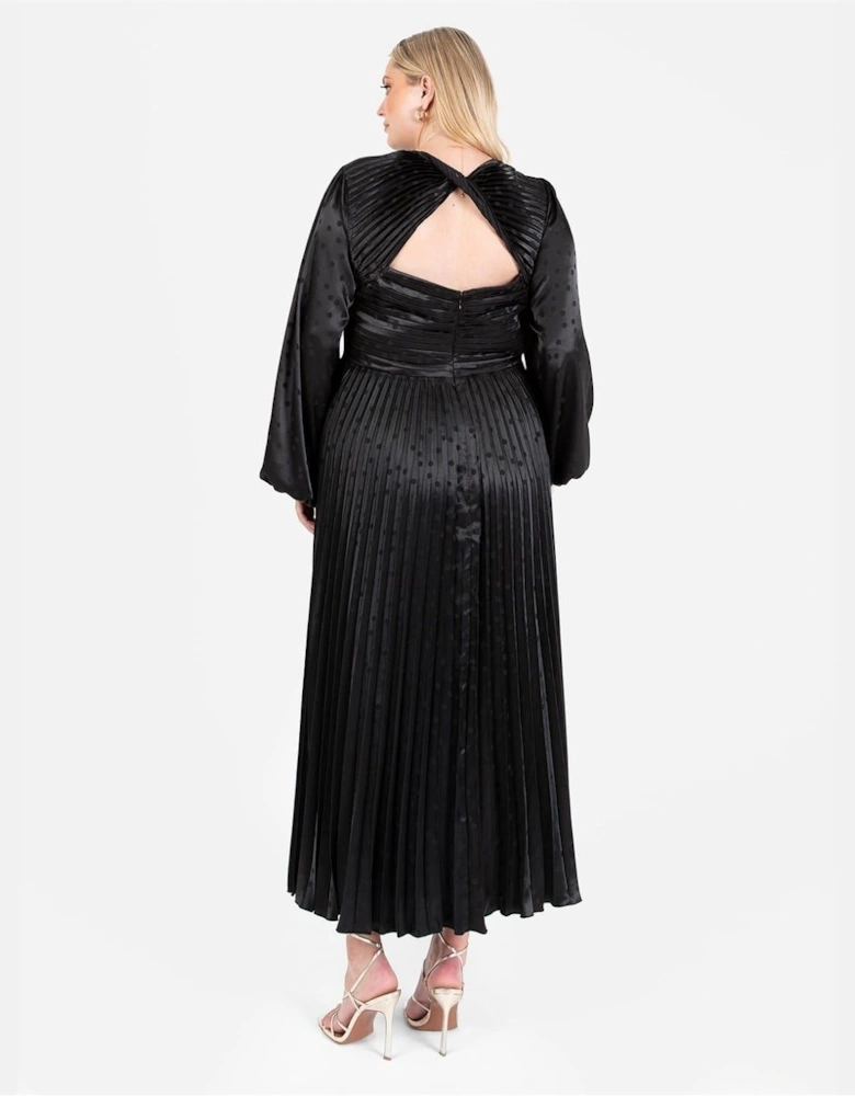 V-Neck Long Sleeve Midi Wrap Dress