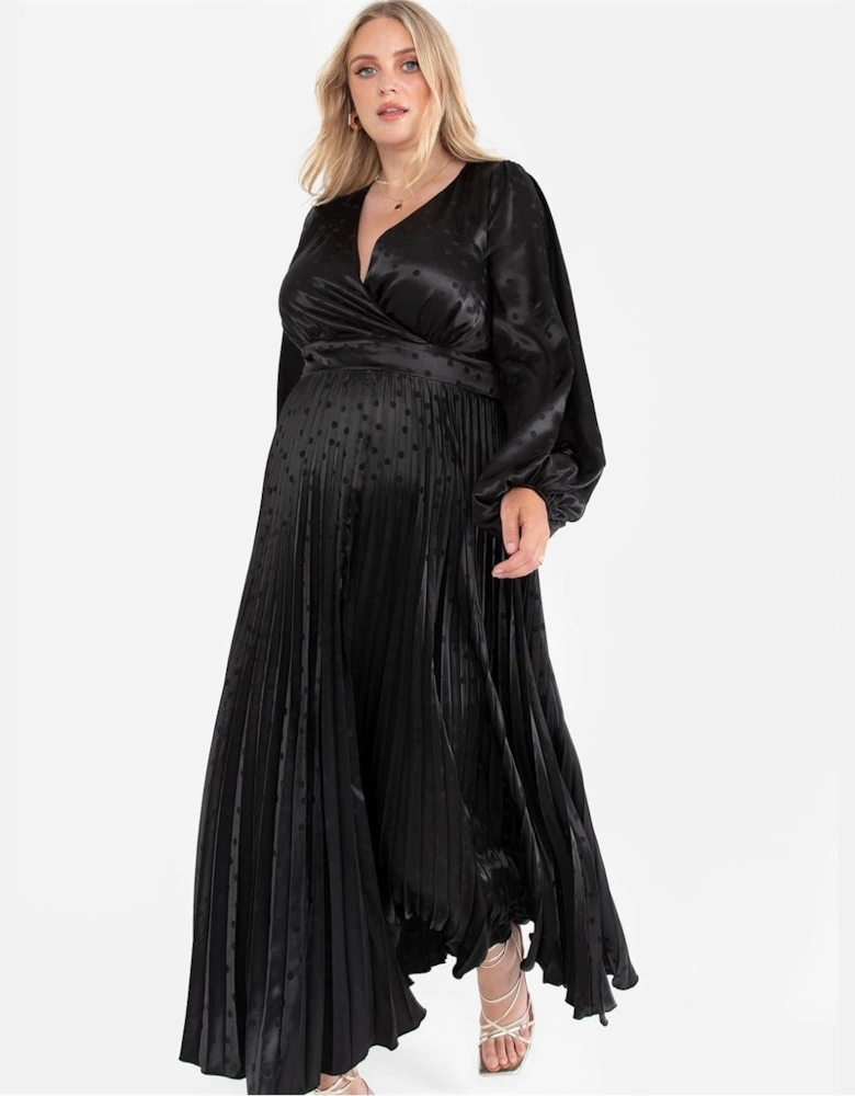 V-Neck Long Sleeve Midi Wrap Dress